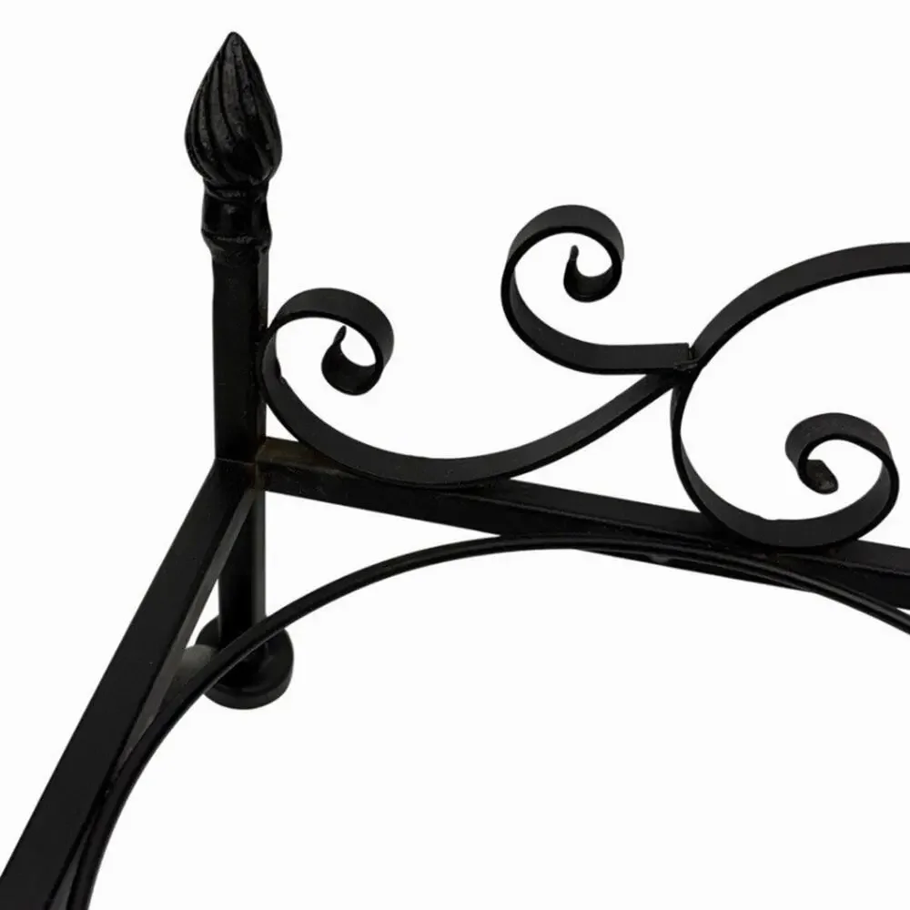 Vintage Victorian Style Wrought Iron Dog Food & Water Bowl Holder Ornate Scroll
